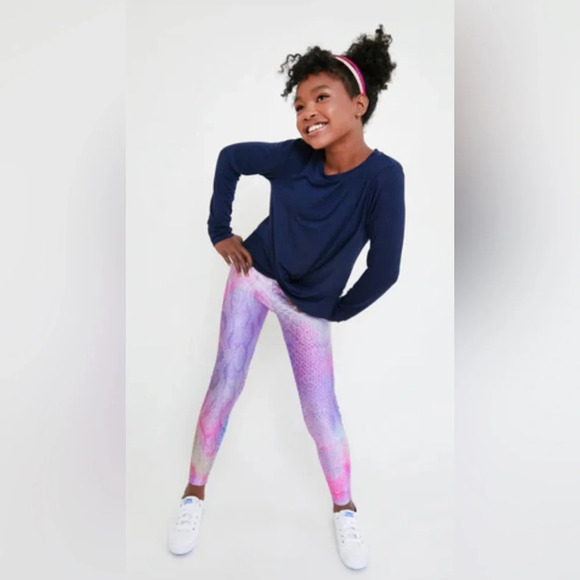 New Terez pink python leggings girls kids sizes small & XL - Picture 1 of 4